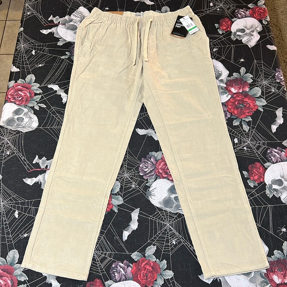 NWT SURF & SWIM CO. BEIGE/TAN CORDUROY YZT MENS EXPLORER PANT SZ LARGE